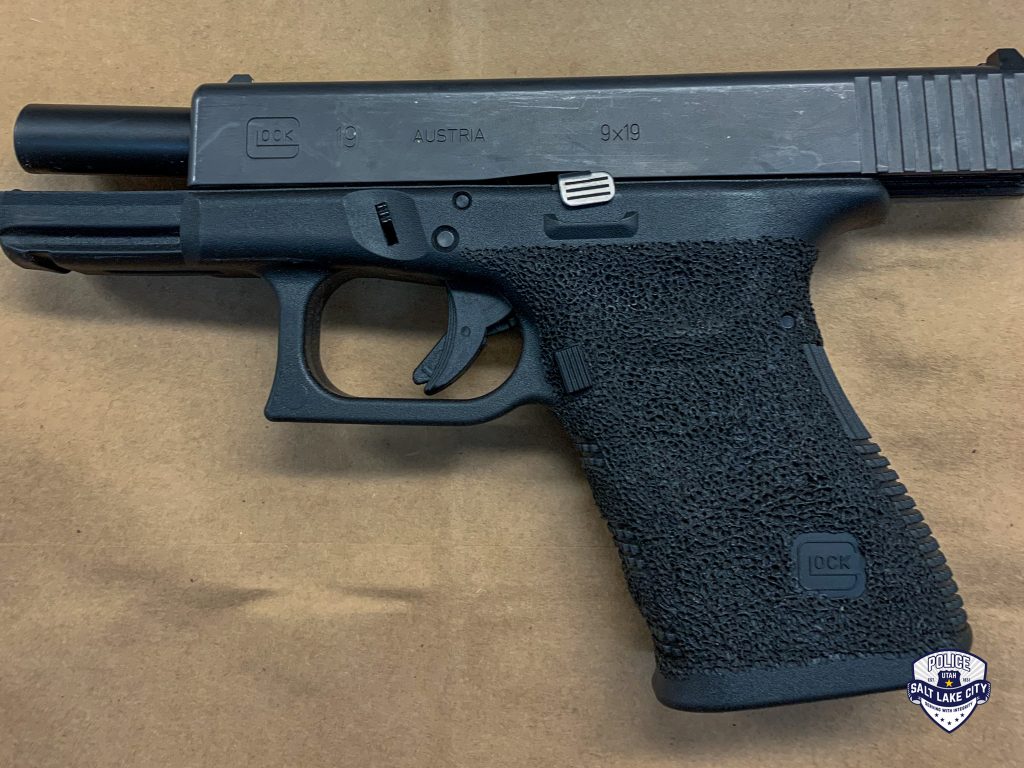 A photo of a stolen gun recovered by detectives during an investigation.