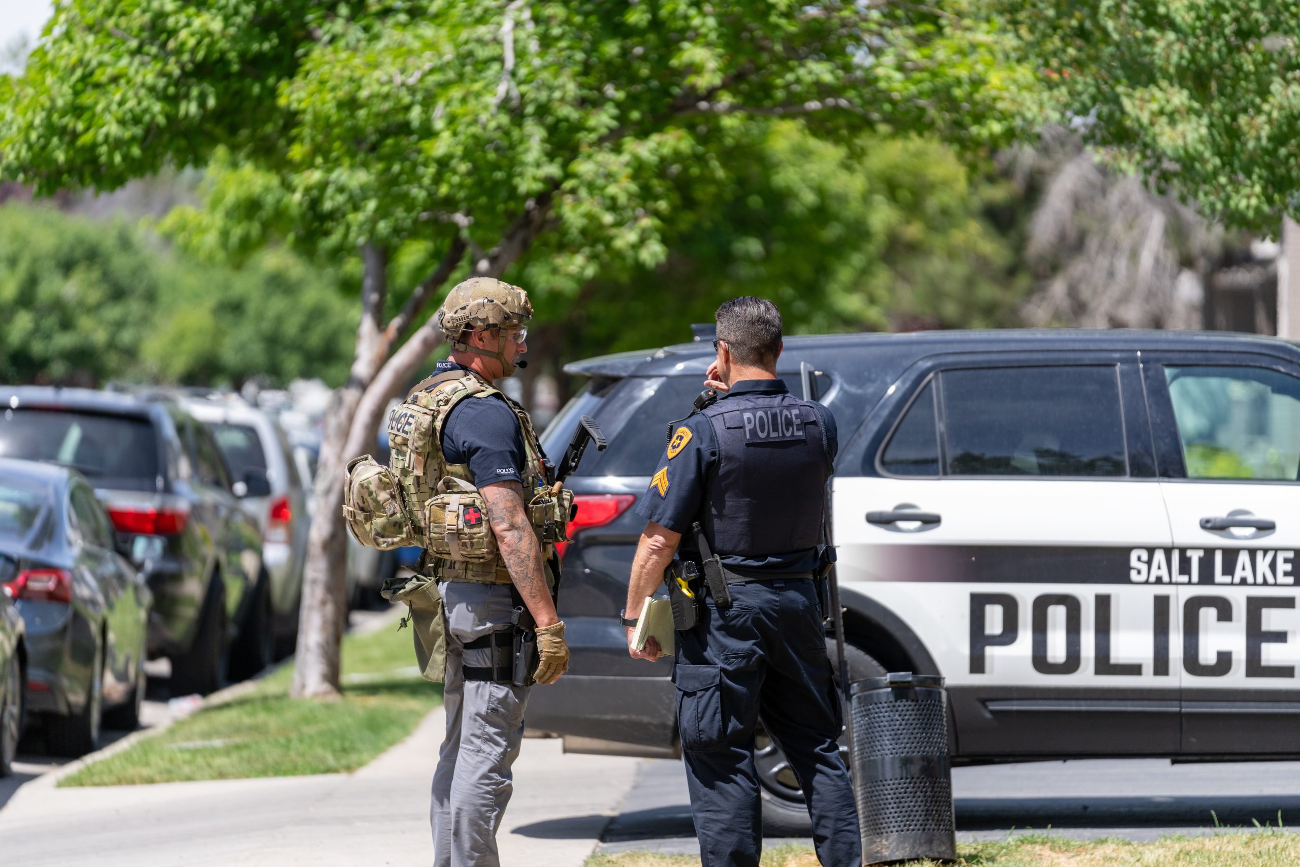 1-SLCPD Sergeant and SLCPD SWAT Operator on scene of a domestic violence incident (SLCPD photo | June 22, 2023).