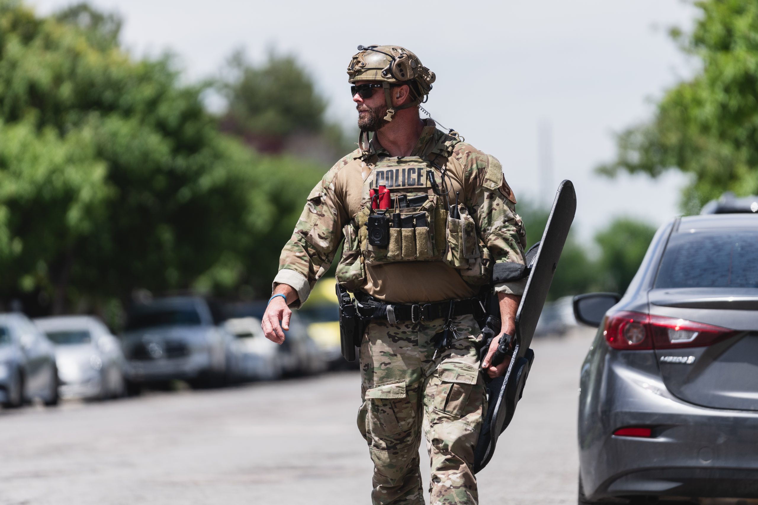 3-A SLCPD SWAT Operator leaving the scene of a domestic violence incident (SLCPD photo | June 22, 2023).