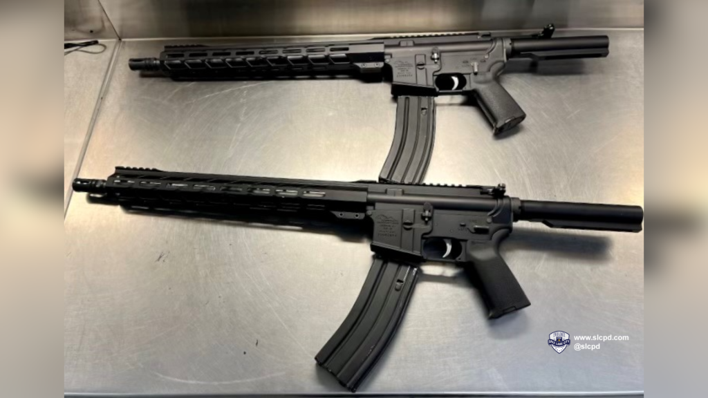 1- Two AR-15 style rifles recovered by the Salt Lake City Police Department (SLCPD photo | July 6, 2023).