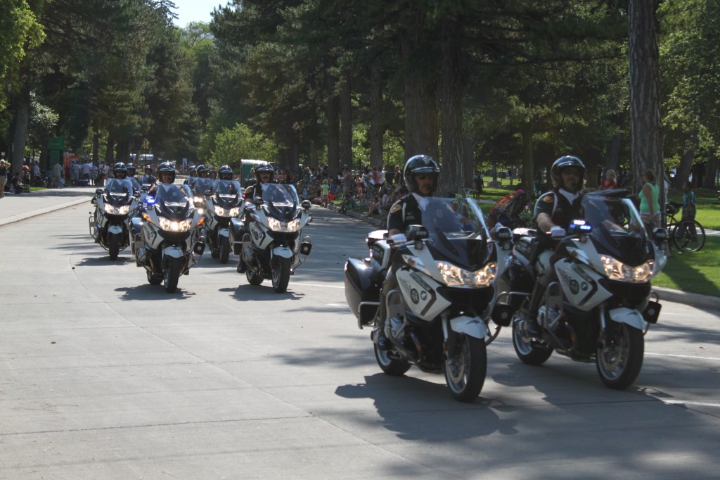 SLCPD Motor Squad enters Liberty Park during Days of '47 Parade July 24, 2014