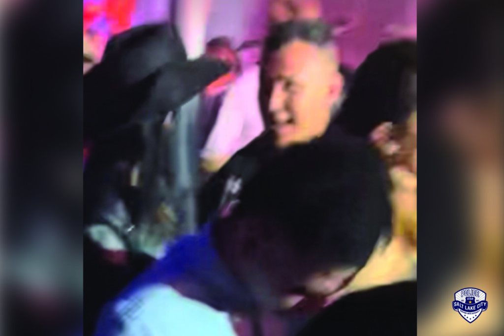 Photo: A photo of a man wearing a dark-colored shirt who is involved in an aggravated assault investigation at a nightclub near 1000 East 2100 South on March 10, 2024 (SLCPD photo, March 10, 2024).